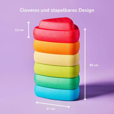 nattou Blocky Balance Stapelsteine – mehrfarbiges Balance- und Motorikspielzeug